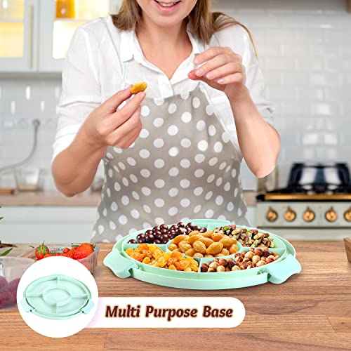 Cake Carrier with Lid and Handle, Ohuhu BPA-Free Cake Containers Cake Holder with 2 Handles Cupcake Carrier - Plastic Cover Two Sided Base for Transport Pies Nuts Fruit - for 10 inch Cake Perfect Gifts