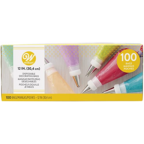 Wilton 12-Inch Disposable Cake Decorating Pastry Bags, 100-Count