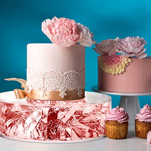 2 Pcs Acrylic Fillable Cake Stand Clear Cake Riser Cake Tier Round Display Riser Display Stands Cylinder Stand Fillable Cake Pillars for Party Wedding Birthday (7''D x 2''H, 4.7''D x 2''H)