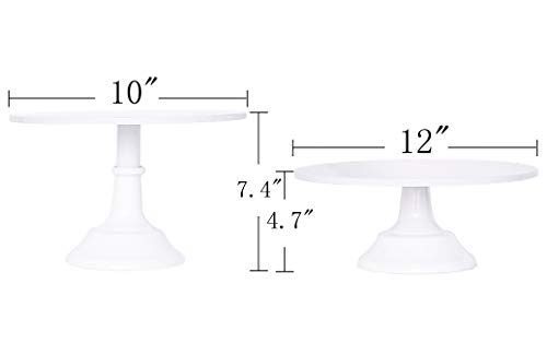 VILAVITA 2-Set Modern Cake Stands Round Cake Stand Cupcake Stands for Baby Shower, Wedding Birthday Party Celebration, White