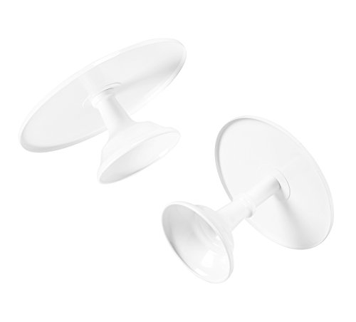 VILAVITA 2-Set Modern Cake Stands Round Cake Stand Cupcake Stands for Baby Shower, Wedding Birthday Party Celebration, White