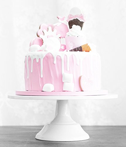 VILAVITA 2-Set Modern Cake Stands Round Cake Stand Cupcake Stands for Baby Shower, Wedding Birthday Party Celebration, White