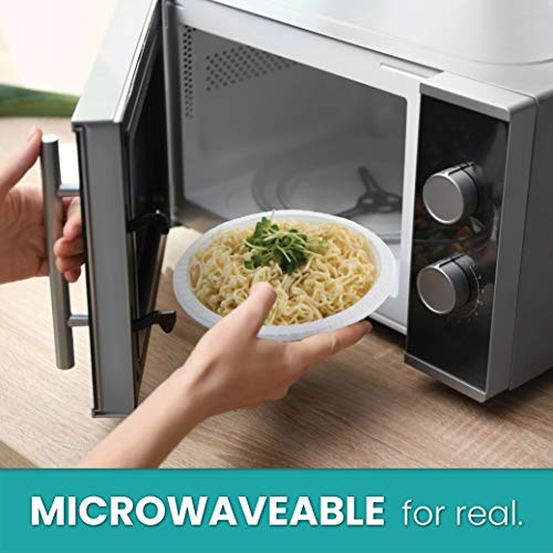 PLASTICPRO 6 inch Round Plastic Plates Microwaveable, Disposable, White, Dinnerware 100 Count