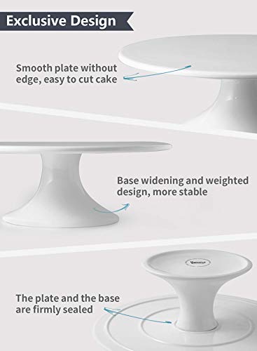 Sweese 708.101 10-Inch Porcelain Cake Stand, Round Dessert Stand, Cupcake Stand for Birthday Parties, Weddings, Baby Shower and Other Events, White