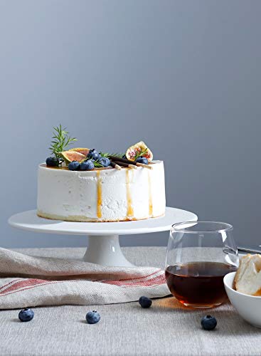 Sweese 708.101 10-Inch Porcelain Cake Stand, Round Dessert Stand, Cupcake Stand for Birthday Parties, Weddings, Baby Shower and Other Events, White