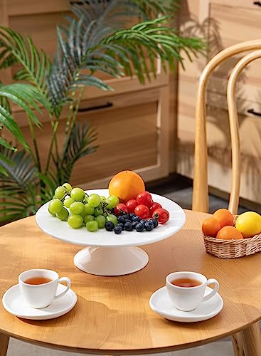 Sweese 708.101 10-Inch Porcelain Cake Stand, Round Dessert Stand, Cupcake Stand for Birthday Parties, Weddings, Baby Shower and Other Events, White