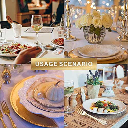 N9R 100Pcs Gold Plastic Forks, Solid, Durable and Heavy Duty Plastic Forks, Perfect Utensils for Parties, Weddings