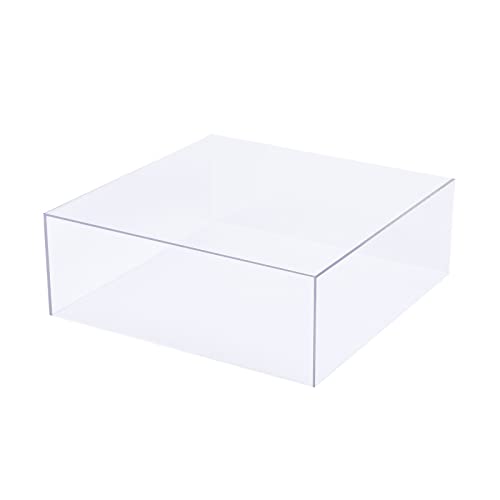 Efavormart 14"x14" | Clear Acrylic Cake Box Stand, Transparent Display Box Pedestal Riser with Hollow Bottom