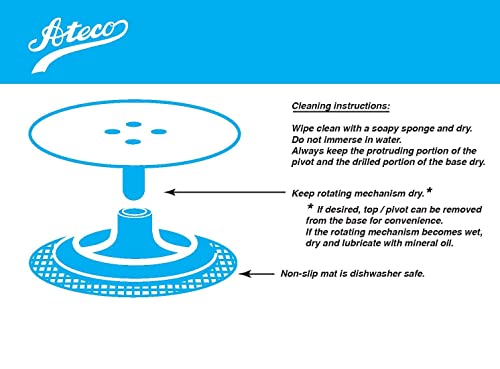 Ateco Cast Iron and Non-Slip Pad Cake Stand, 12 inch, White