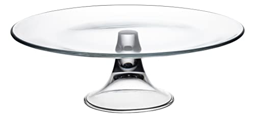 Barski Footed Plate - Glass - Perfect for Cake - Fruits - Classic Clear - 13" Diameter - Made in Europe