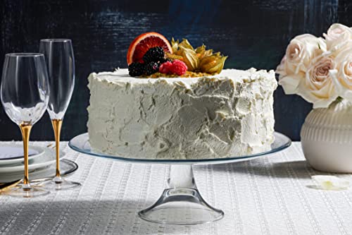 Barski Footed Plate - Glass - Perfect for Cake - Fruits - Classic Clear - 13" Diameter - Made in Europe