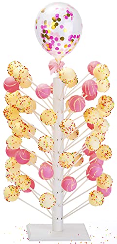 Nangor Wood Cake Pop Stand - 60 Hole Wooden Lollipop Holder Candy Table Display, Decorative Dessert Stand for Wedding Birthday Baby Shower Parties - Sturdy and Easy to Assemble