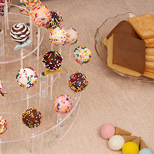 YestBuy Cake Pop Display Stand, 36 Hole Cake Pop Holder, Lollipop Holder for Weddings, Birthday Parties, Anniversaries Gift, Halloween, Christmas Candy Decorative (Clear)