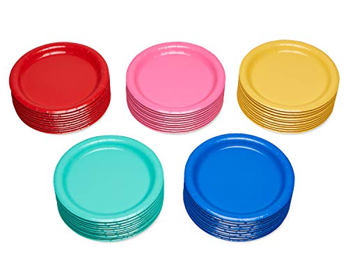 American Greetings Rainbow Party Supplies for Graduation, Birthdays and All Occasions, Multicolor Paper Dessert Plates (50-Count)