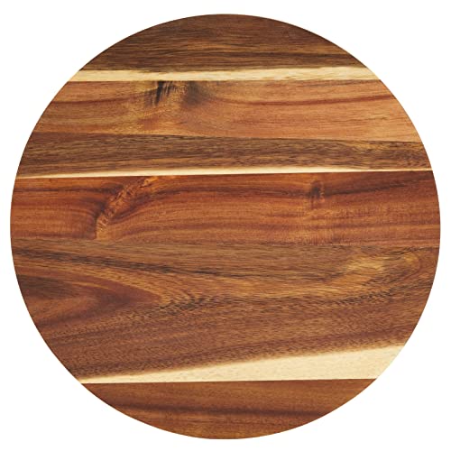 Round Acacia Wood Cake Stand for Wedding, Wooden Serving Platter for Appetizers and Desserts (12.75 in)