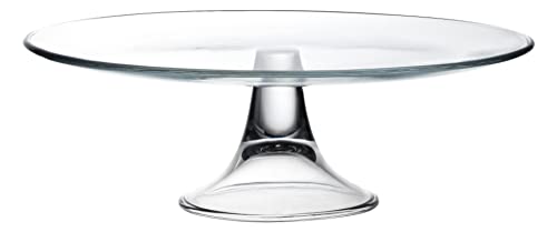 Barski Footed Plate - Glass - Perfect for Cake - Fruits - Classic Clear - 13" Diameter - Made in Europe