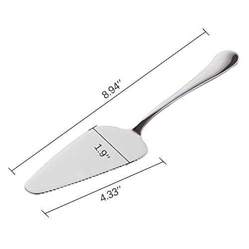 YTYKINOY Stainless Steel Mirror Finished Pie Cake Server Holder with Fine Serrated Edge (5)