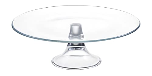 Barski Footed Plate - Glass - Perfect for Cake - Fruits - Classic Clear - 13" Diameter - Made in Europe