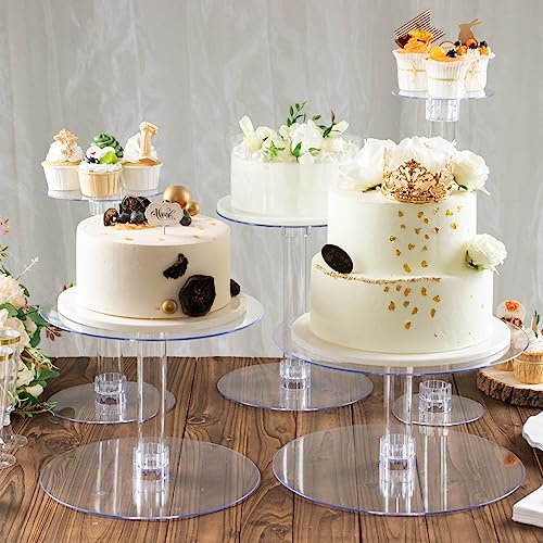 Efavormart Lovely 5 Tier Acrylic Crystal Glass Clear Cake Dessert Decorating Stand for Birthday Party Wedding