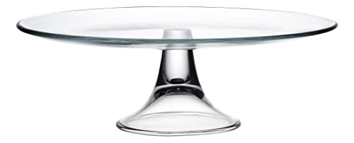 Barski Footed Plate - Glass - Perfect for Cake - Fruits - Classic Clear - 13" Diameter - Made in Europe