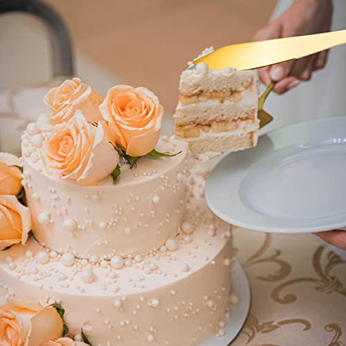 ERVILO Cake Knife and Server Set, Cake Serving Set, Cake Pie Pastry Servers, Stainless Steel Cake Cutting Set Perfect For Birthday, Wedding, Parties and Events.