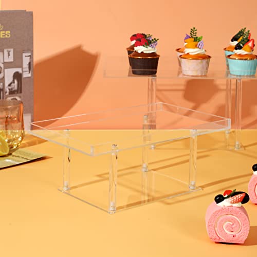 HeiMma 3 Pack Dessert Table Display Set, Clear Acrylic Dessert Display Stands Buffet Risers for Cupcakes Dessert Pastry Food Fruit Candy Treat Bases para Postres de Mesa for Wedding Birthday Party