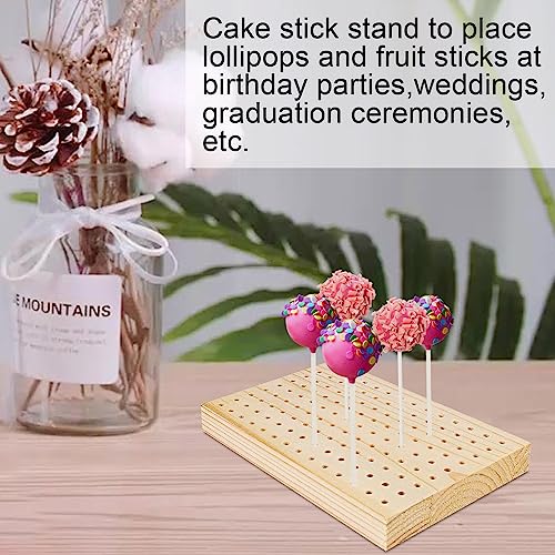 ZAORD 2 Pcak Wooden Cake Pop Stand, 126 Holes Rectangular Cake Pop Holder, Lollipop Cake Stands for Party, Weddings, Baby Showers, Anniversaries Gift