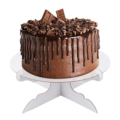 12 inch Cardboard One Tier Cake Stand for Birthday Party Decorate（1，White）