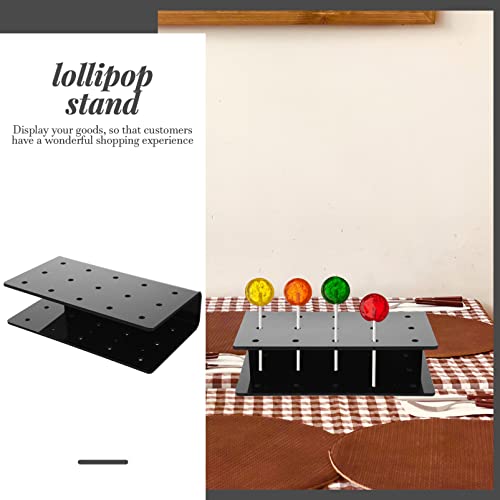 Luxshiny Desktop Stand Acrylic Lollipop Holders Cake Stands 15 Holes Candy Lollipop Display Holders Clear Cake Lollipop Stands Holder (Black) Cake Pops