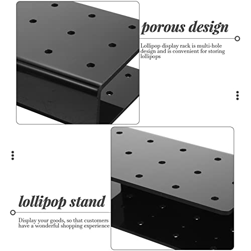 Luxshiny Desktop Stand Acrylic Lollipop Holders Cake Stands 15 Holes Candy Lollipop Display Holders Clear Cake Lollipop Stands Holder (Black) Cake Pops