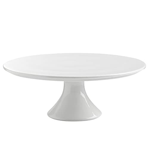 Ghaexui 10-Inch Porcelain Cake Stand, Cake Plate, Dessert Stand, Home Decorating Stand, Cupcake Stand for Parties, Weddings, Baby Shower and Other Events, White
