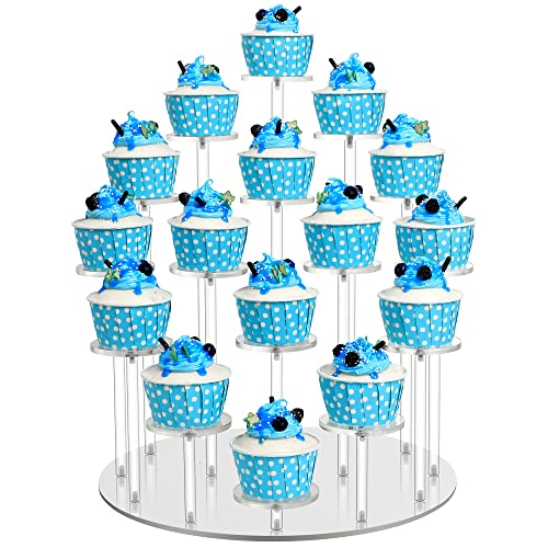 CILLNKKS Acrylic cupcake stands for 16 Cupcakes - Display Stand, Cupcake Holder Dessert Stand Pastry Serving Platter Display for Party Wedding Birthday Holidays christmas