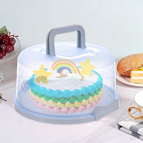 Cabilock Cake Stand 1PC Cake Carrier with Lid and Handle Cake Transport Container Plastic Cake Keeper with Lid Blue Cake Decorating Kit
