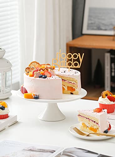 Ghaexui 10-Inch Porcelain Cake Stand, Cake Plate, Dessert Stand, Home Decorating Stand, Cupcake Stand for Parties, Weddings, Baby Shower and Other Events, White