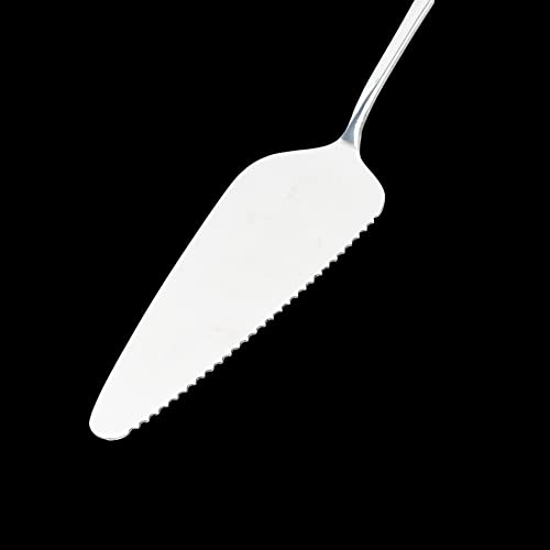 Stainless Steel Serrated Edge Cake Server Blade Cutter Shovel Kitchen Baking Pastry Spatulas Pie Pizza Server Cake Cutter (silver)
