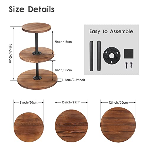Cupcake Stand, Othran 3 Tier Wood Cake Stand Cupcake Tower Wooden Cupcake Stand 3 Tier Serving Tray for Farmhouse Wedding, Birthday, Tea Parties, Baby Showers, Kitchen Decor