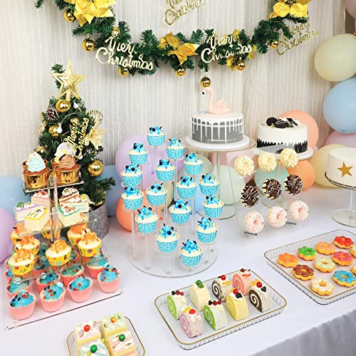 CILLNKKS Acrylic cupcake stands for 16 Cupcakes - Display Stand, Cupcake Holder Dessert Stand Pastry Serving Platter Display for Party Wedding Birthday Holidays christmas