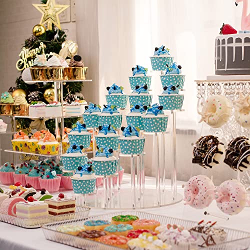 CILLNKKS Acrylic cupcake stands for 16 Cupcakes - Display Stand, Cupcake Holder Dessert Stand Pastry Serving Platter Display for Party Wedding Birthday Holidays christmas
