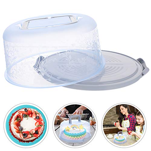 Cabilock Cake Stand 1PC Cake Carrier with Lid and Handle Cake Transport Container Plastic Cake Keeper with Lid Blue Cake Decorating Kit