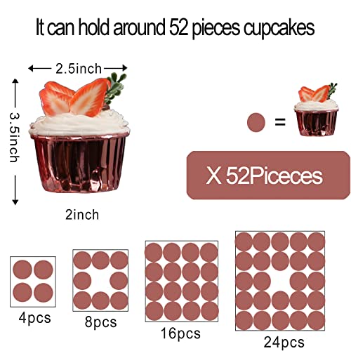 Yumhouse Cupcake Stand for 50 Cupcakes,4-Tier Acrylic Cupcake Tower Holder,Cupcake Holder,Dessert Stands with LED Light String for Cupcake Display,Wedding,Birthday,Baby Shower