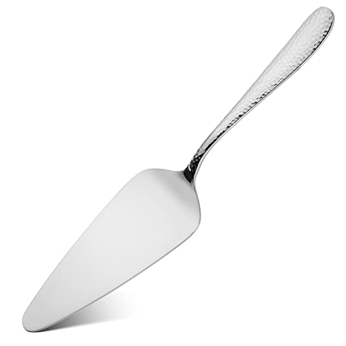 Hudson Essentials Bergamo Hammered 18/10 Stainless Steel Cake Knife & Cake Server Set – Perfect for Weddings, Engagements, Parties, Birthdays and Events