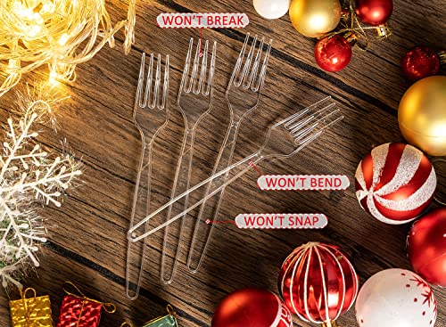 Disposable Plastic Forks Clear, Pack of 80, Party Supply