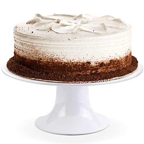 XMNFLY Round Cake Stand 10" Melamine Cake Display Stand Dessert Cupcake Display Tray for Wedding,Birthday,Party,Baby Shower,Anniversary,Ceremony-White