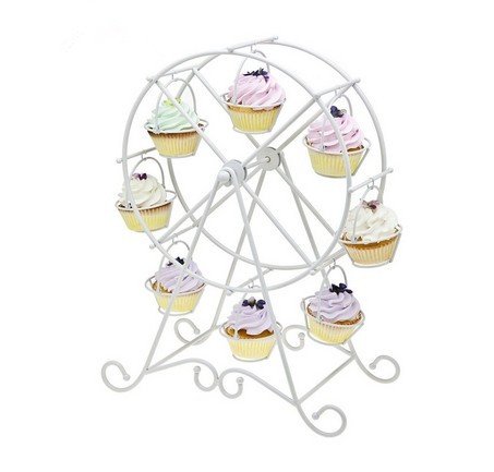 Wedding Party Furnishing Accessories Dessert Serving Tray White Iron Ferris Wheel Cupcakes Stands Cupcakes Holders Rack¡­