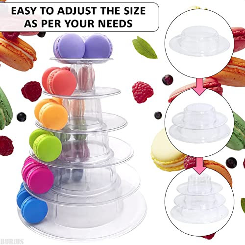 6 Tiered Tray Stand for Macarons - Round Cupcake Tower Stand Tea Party Decorations Cupcake Holder Dessert Table Display Set Donut Stand - Wedding Cake Stand Macarons and Cupcake Tower Party Supplies