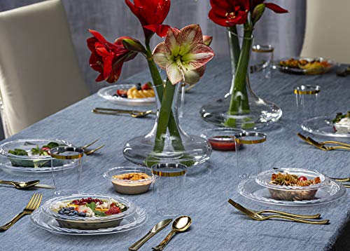 PLASTICPRO 6'' inch Premium Crystal Clear Disposable Plastic Dessert Size Party Plate Pack of 40