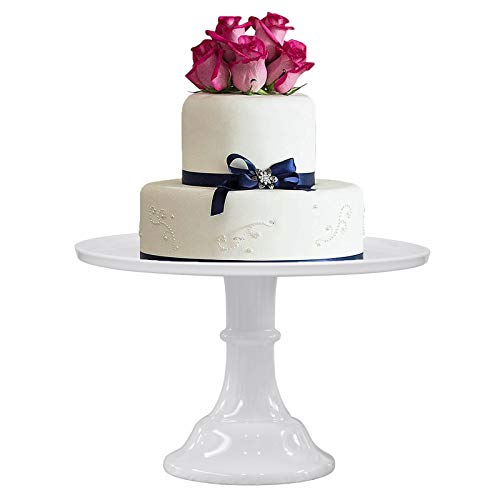 KLASKWARE Round Cake Stand White 11" Melamine Cake Display Stand Dessert Cupcake Display Tray for Holiday,Graduation,Wedding,Birthday,Party,Baby Shower,Anniversary,Ceremony,Christmas