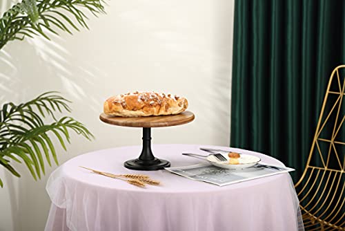 GMWD 3 Pcs Acacia Wood Cake Stands Set Round Cake Pedestal Handcrafted Display Table Cupcake Server Decorating for Wedding Birthday Parties Baby Shower Celebration
