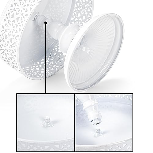 Peohud 3 Pack White Metal Cake Stands, 8"/10"/12" Round Cupcake Dessert Display Stand for Wedding, Birthday Party, Anniversary, Gatherings, White