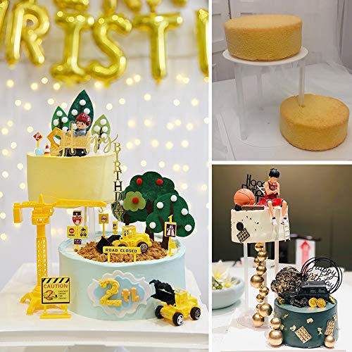 Acrylic Round Display Stand for Cake Cupcakes Desserts Bakery, 1 Sets of Cake Separator Plates and Dowel Rods - 6 inch (16cm)